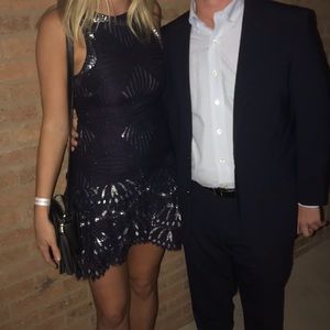 Jonathan Simkhai: Blue and Metallic dress